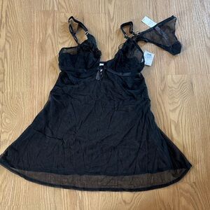 Auden Black Sheer Chemise Set